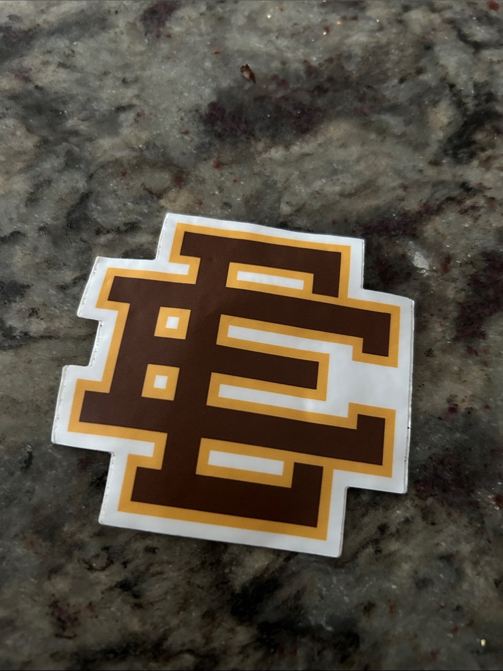 Eric Emanuel Brown and Gold Interlocking Monogram Sticker